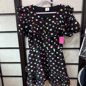 BUDDY LOVE Heart Patterned Black Dress